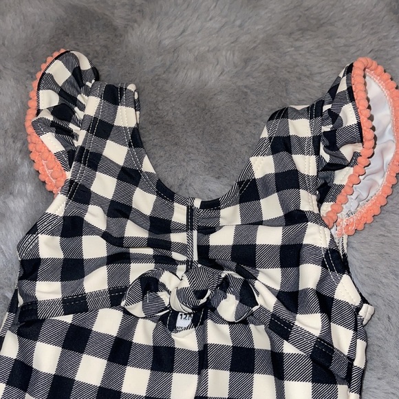 🌈 Jessica Simpsons Baby Girl Swimsuit Sz 12M Checkered Summer - Picture 2 of 5